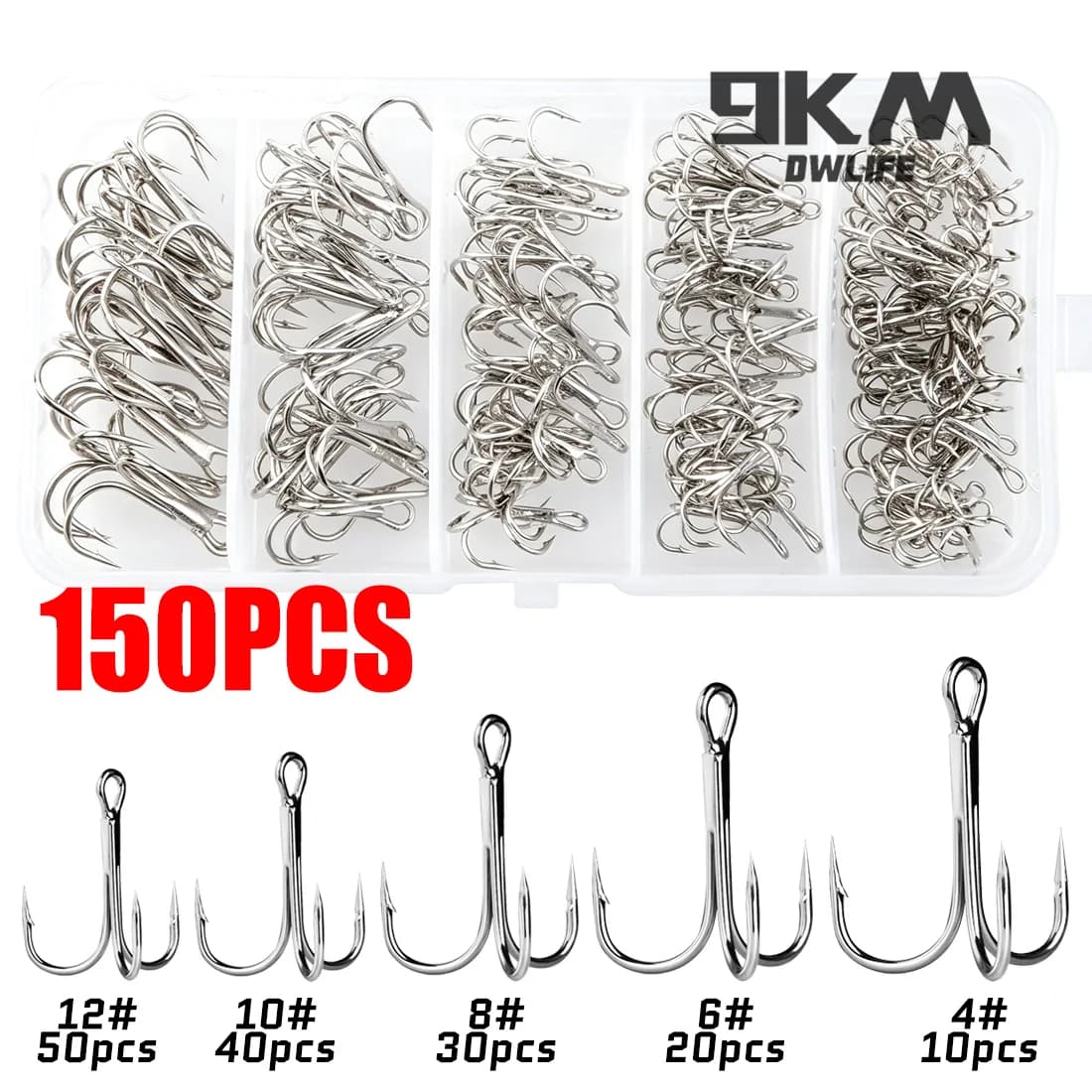 Kit de Anzol Triplo Misturado 50-150pcs