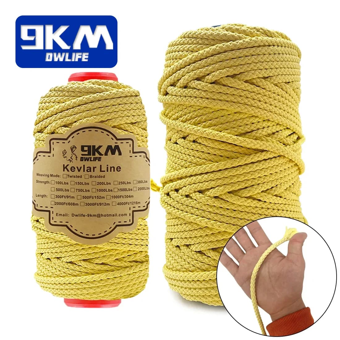 Linha Trançada de Kevlar de Alta Resistência, 1.6-6.8mm