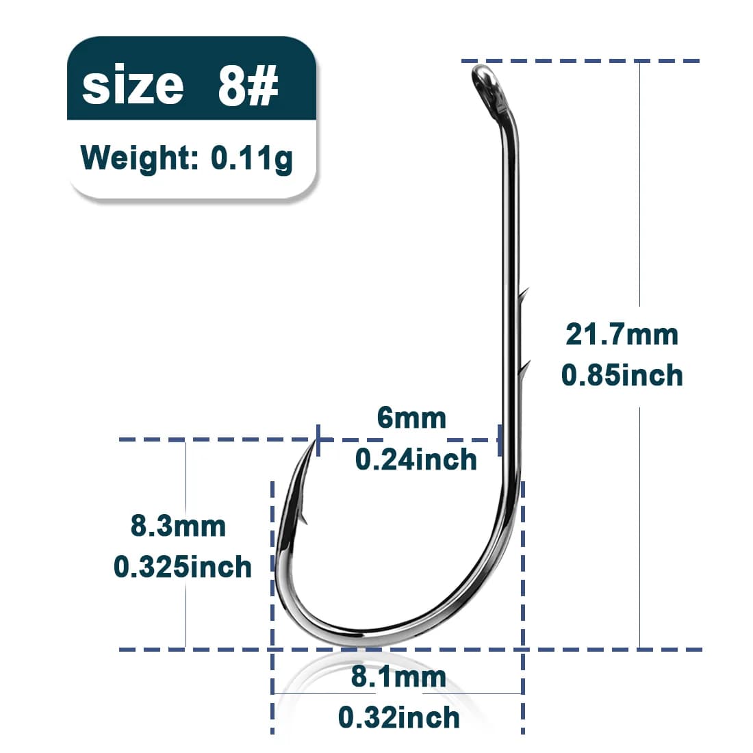 Anzóis Offset Circle Baitholder para Isca Viva, 50-200 Pcs