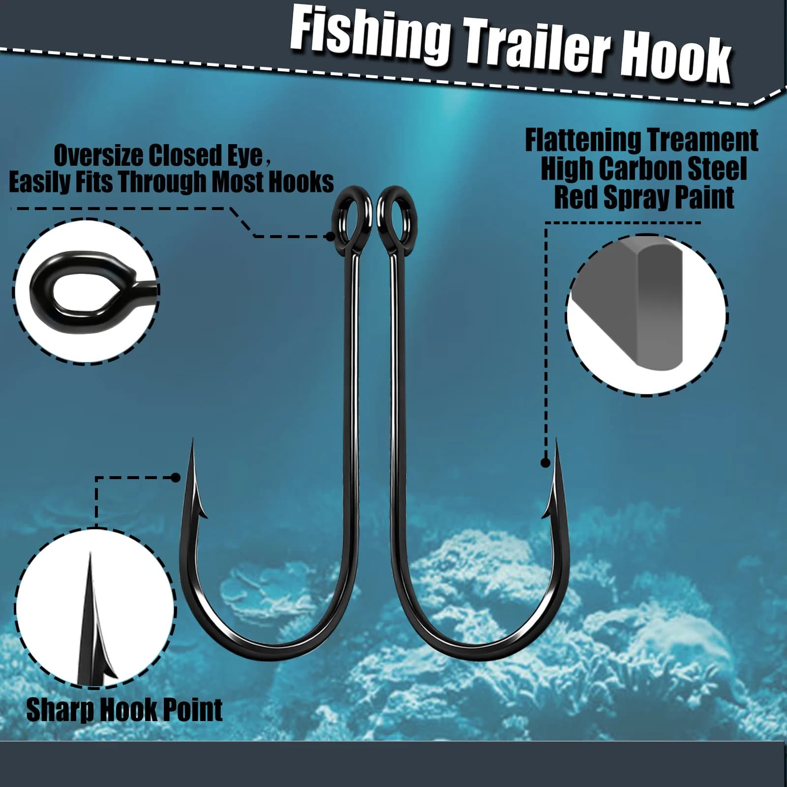 Anzóis Trailer para Spinnerbaits, 50-200pcs
