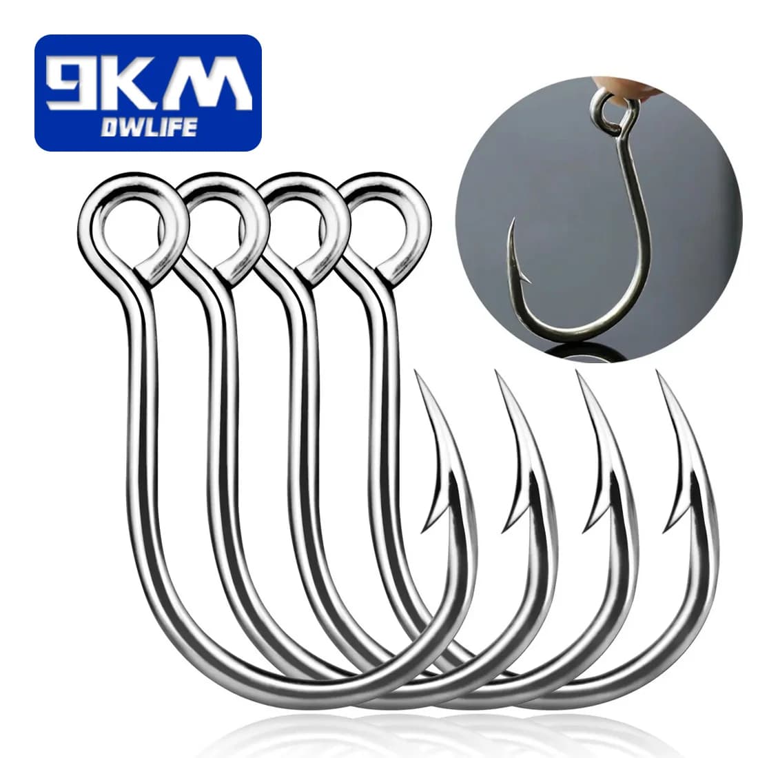 Anzóis Jigging Inline para Carpa, Aço Carbono Alto, 25 Pcs