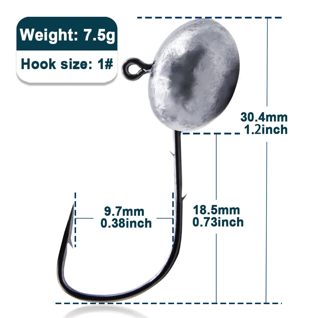 Anzol Cabeça de Jig Micro, 1.5g-7.5g, Duplo Farpa, 10 Pcs