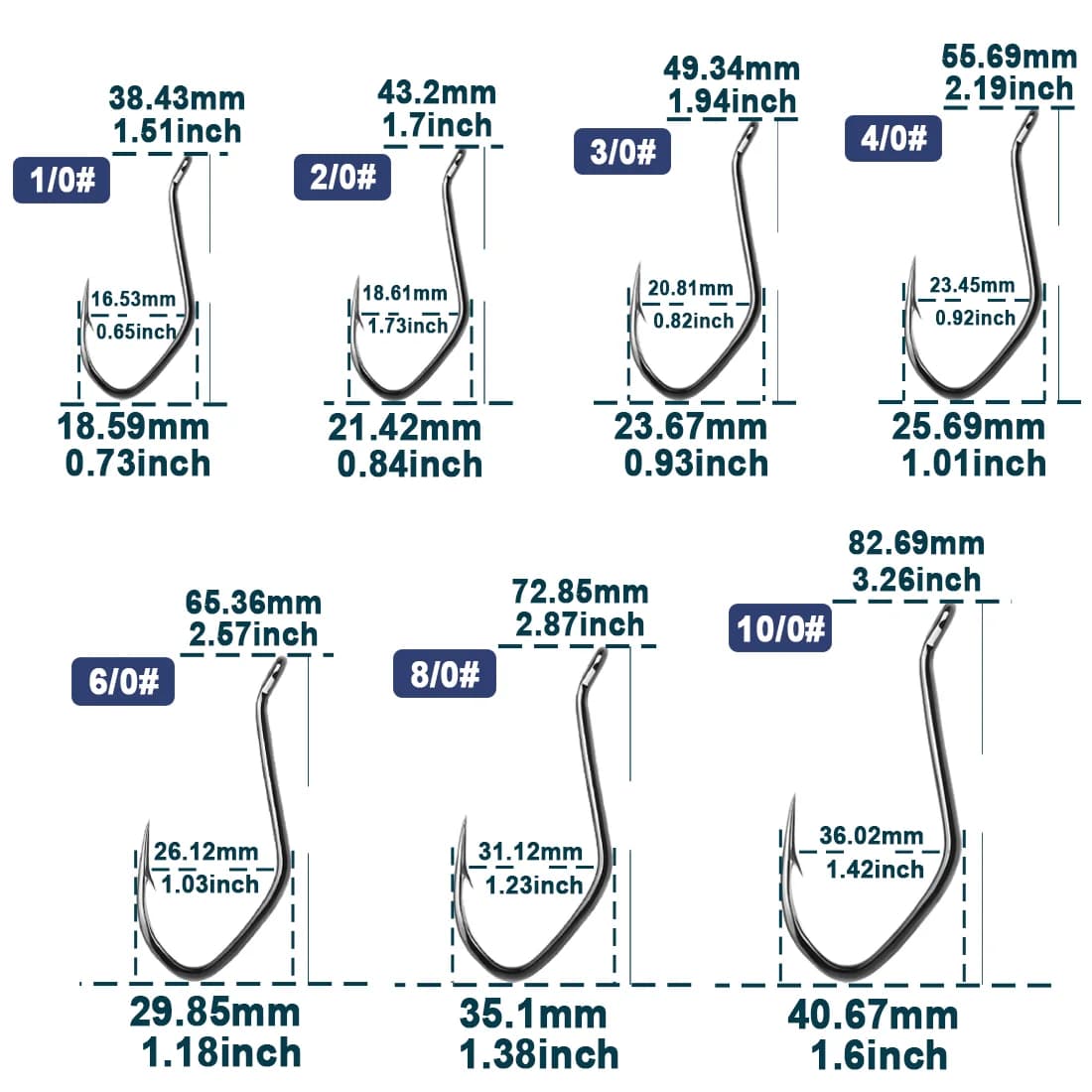 Anzóis para Big River Catfish, Isca Viva/Cortada, 25-100 Pcs