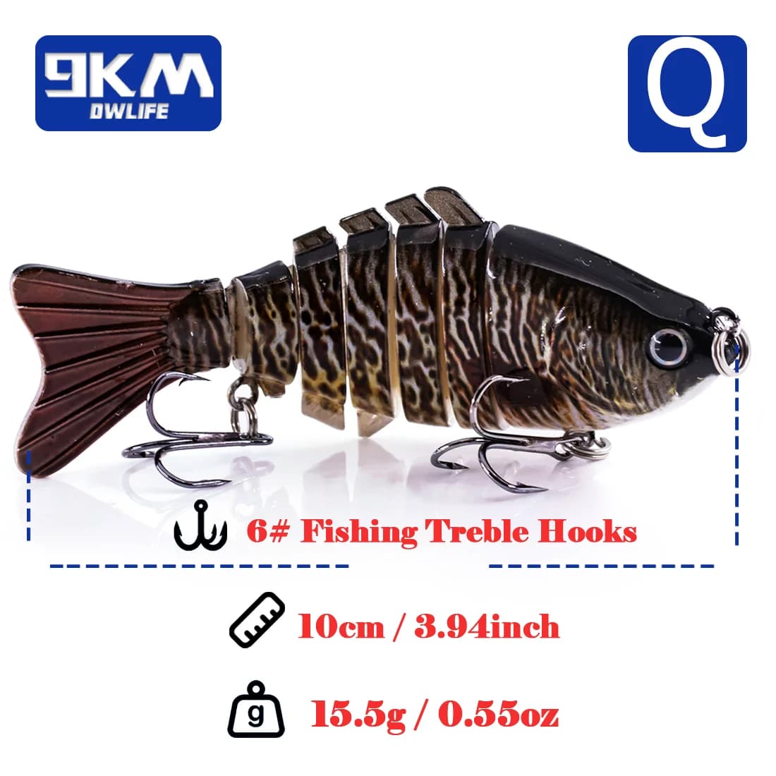 Isca Artificial Swimbait Multi-Jointed Slow Sinking 10cm