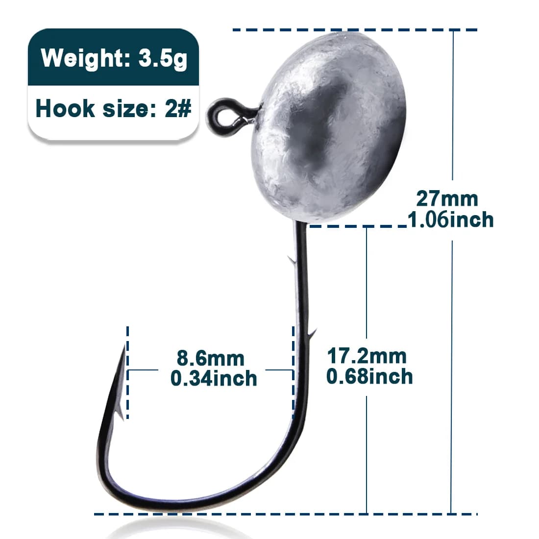 Anzol Cabeça de Jig Micro, 1.5g-7.5g, Duplo Farpa, 10 Pcs