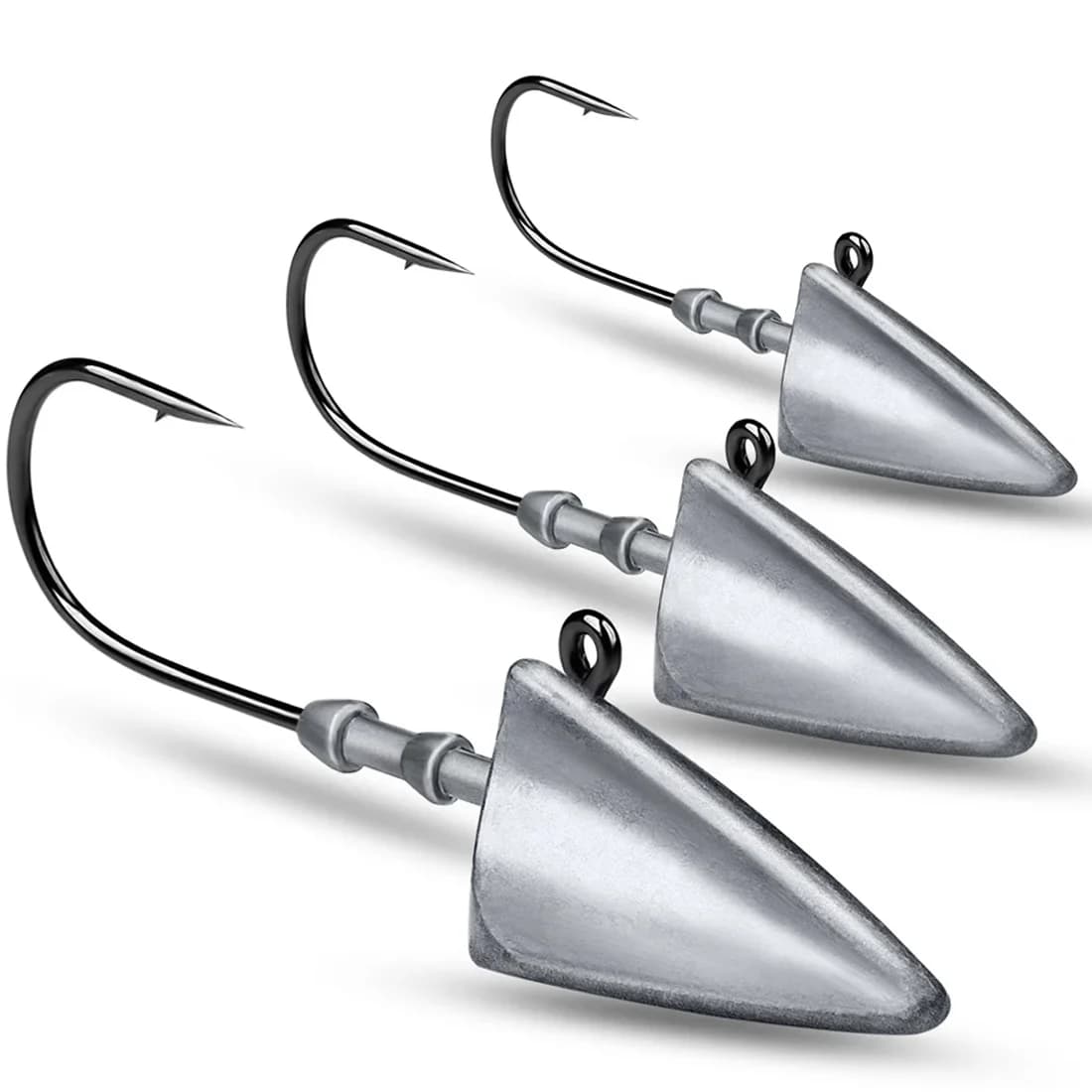 Cabeça Jig Triangular com Gancho Longo, 7g-33g, 5 Pcs
