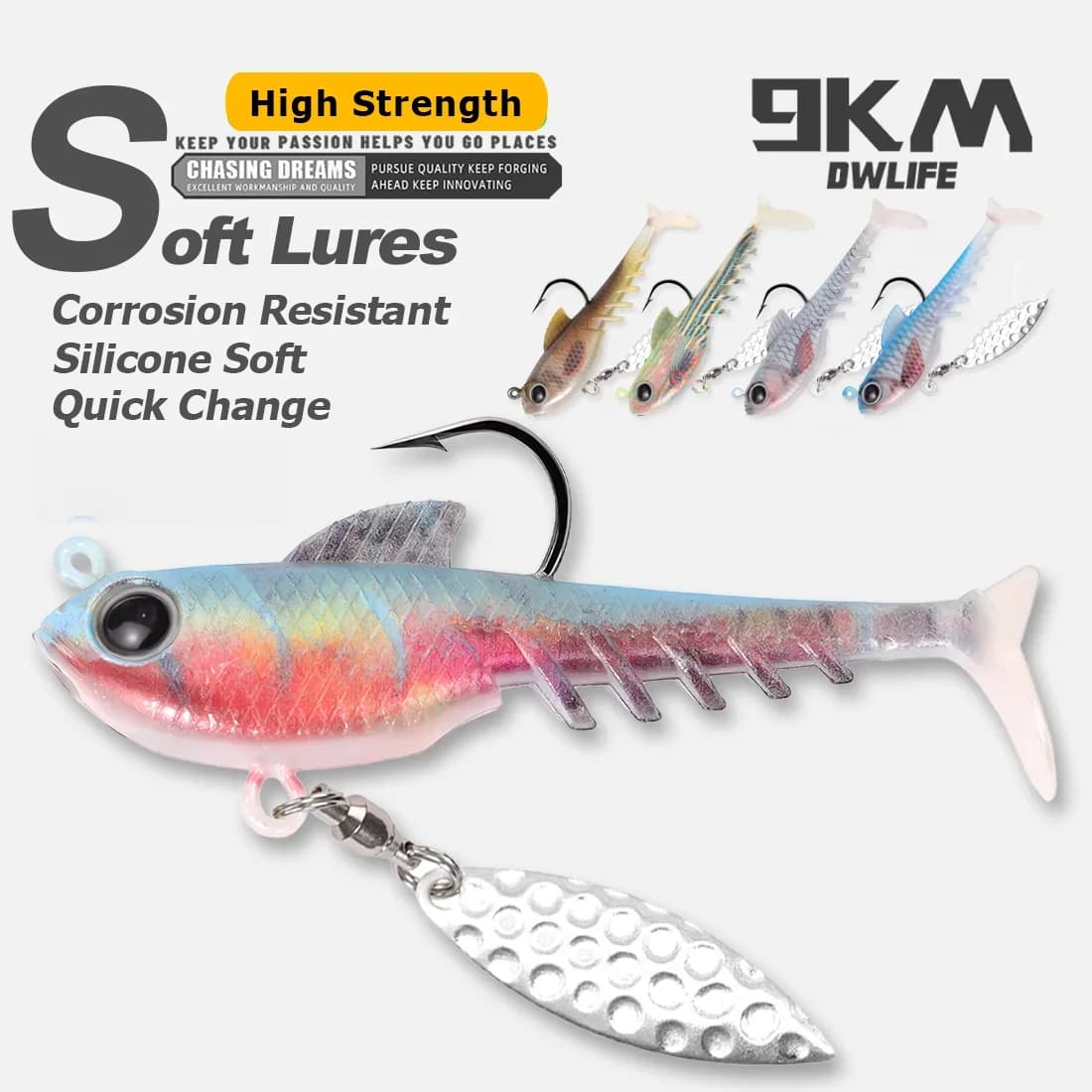 Cabeça de Jig com Hélice para Isca Soft Swimbait