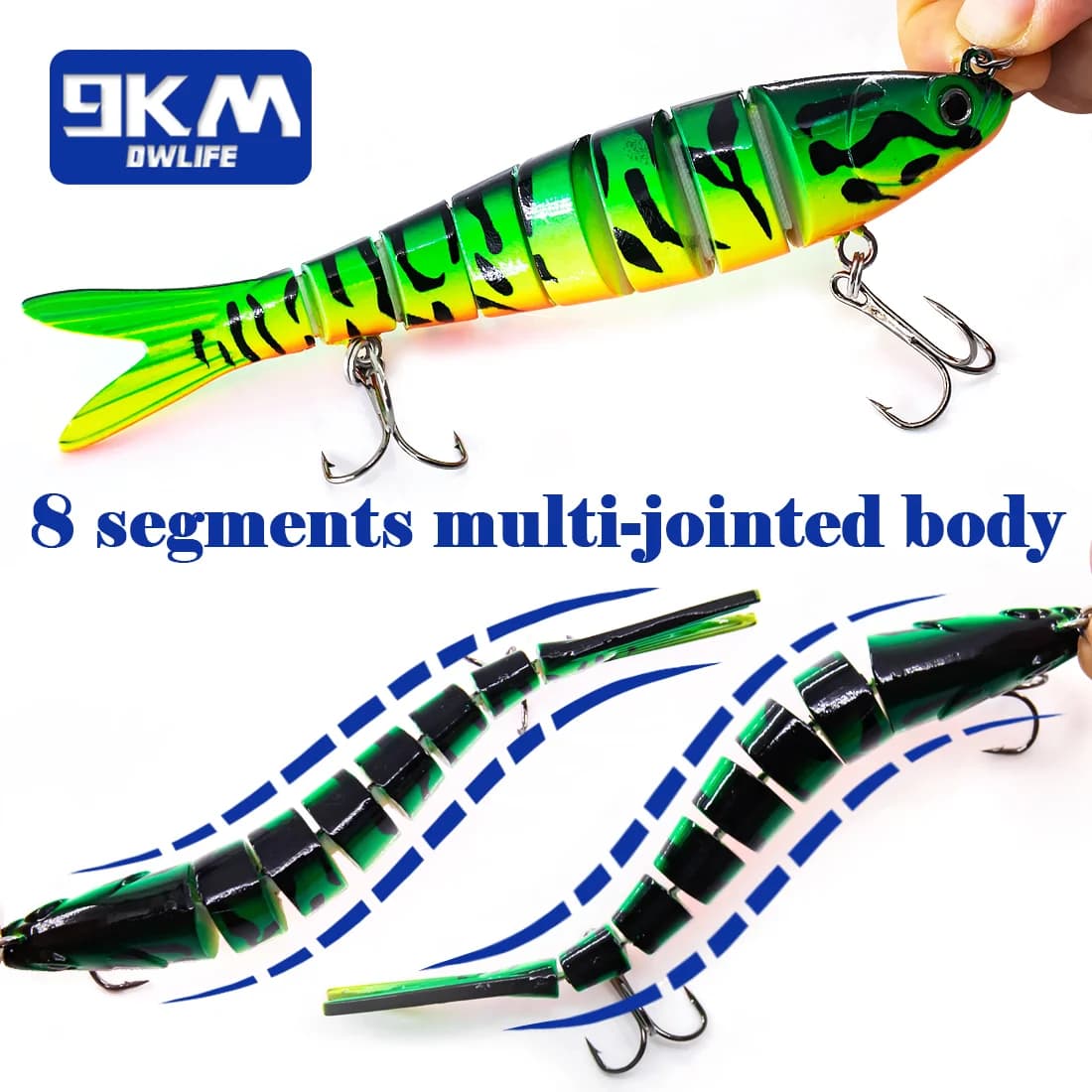 Isca Swimbait Multi-Articulada de Afundamento Lento 27g