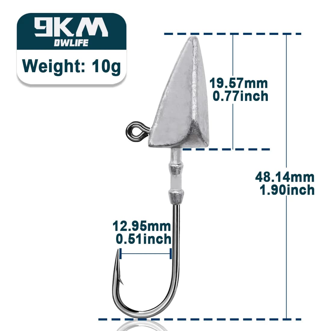 Cabeça Jig Triangular com Gancho Longo, 7g-33g, 5 Pcs