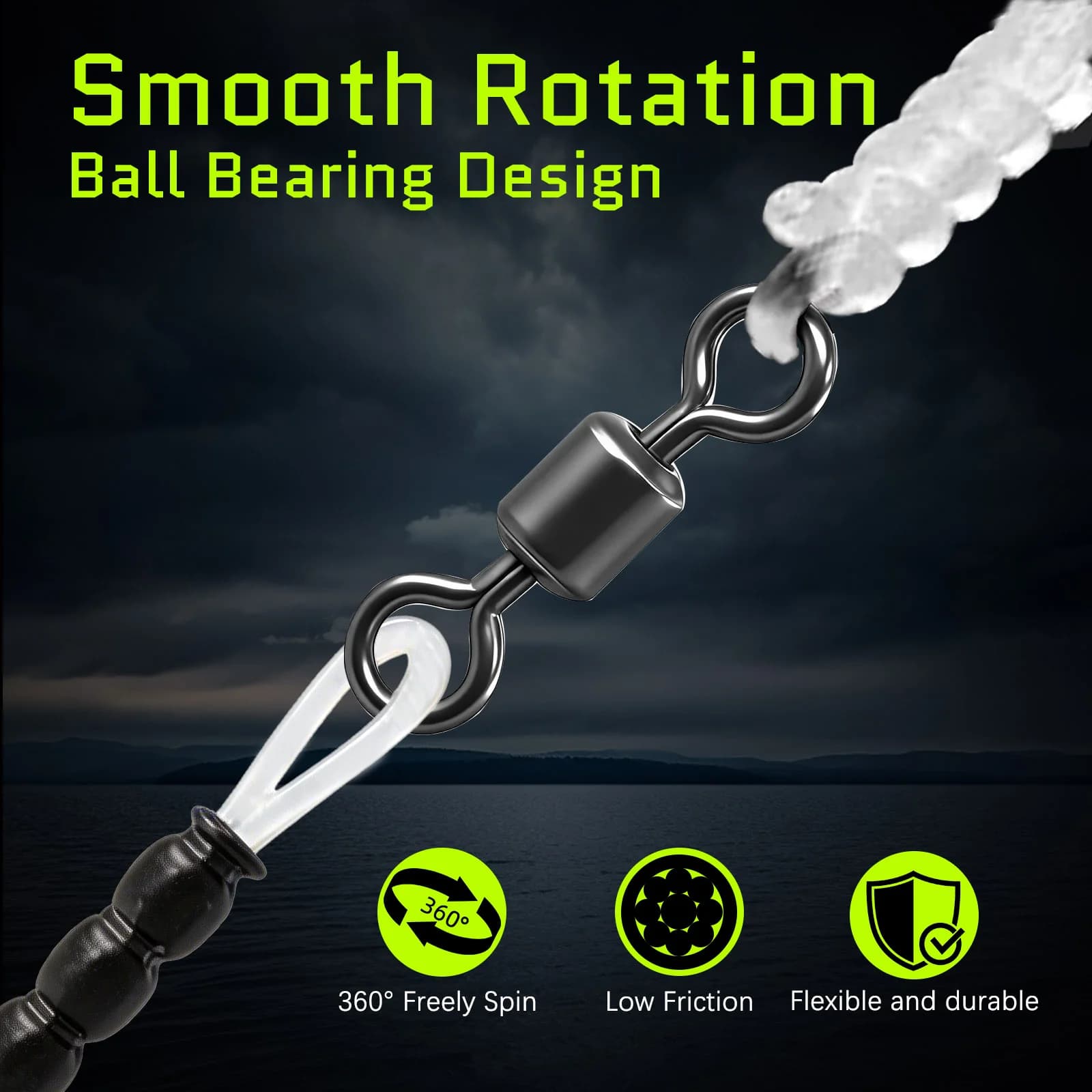 Conjunto de Leader de Fluorocarbono com Giradores Snap Rolantes