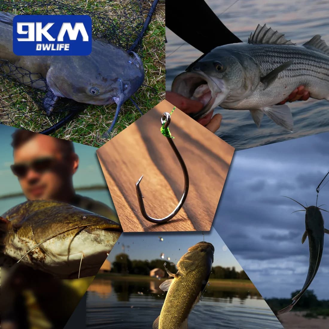 Ganchos Offset Circle 90-210pcs para Pesca em Água Salgada
