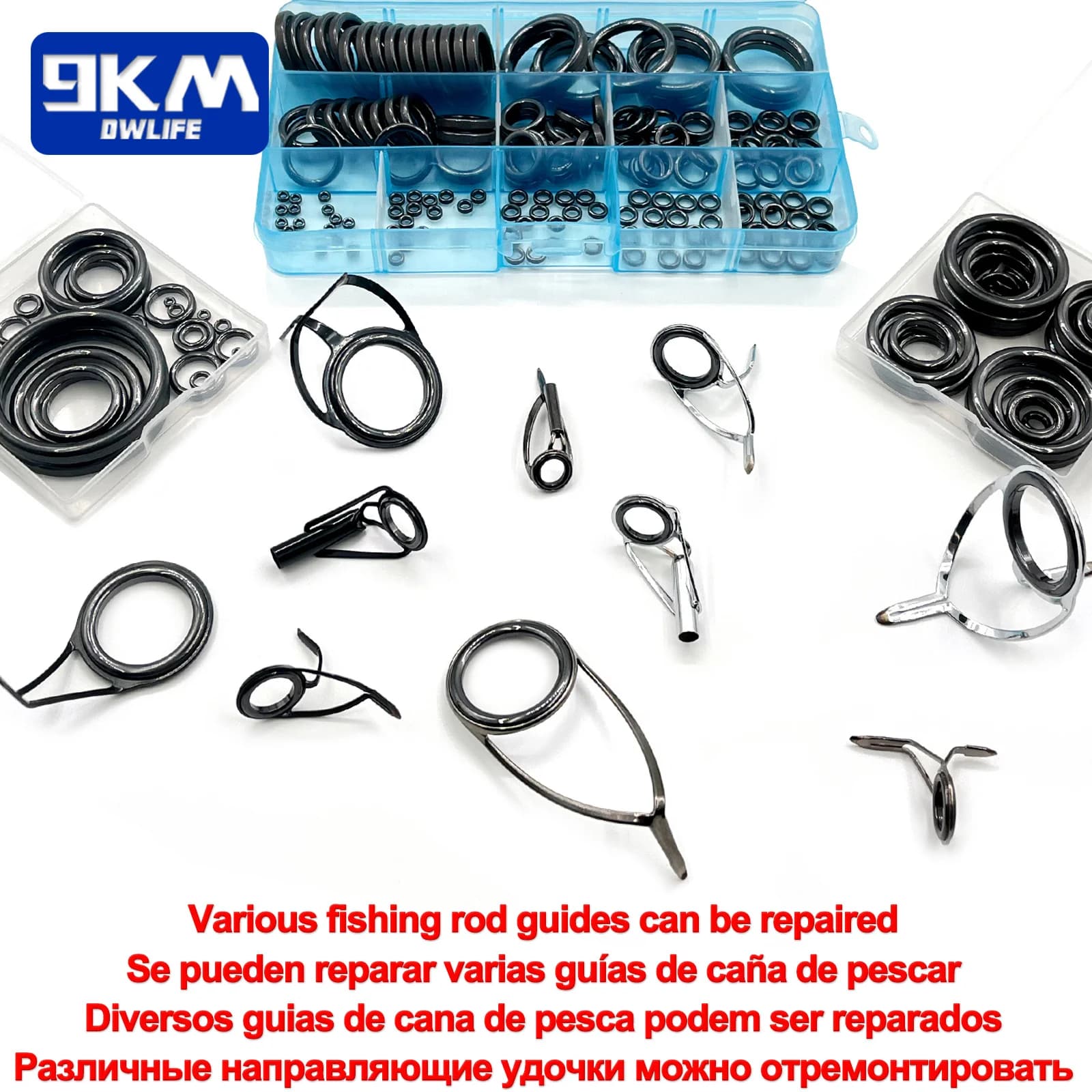 Kit de Reposição de Anéis Guia Cerâmica Alconite para Varas, 26 Pcs