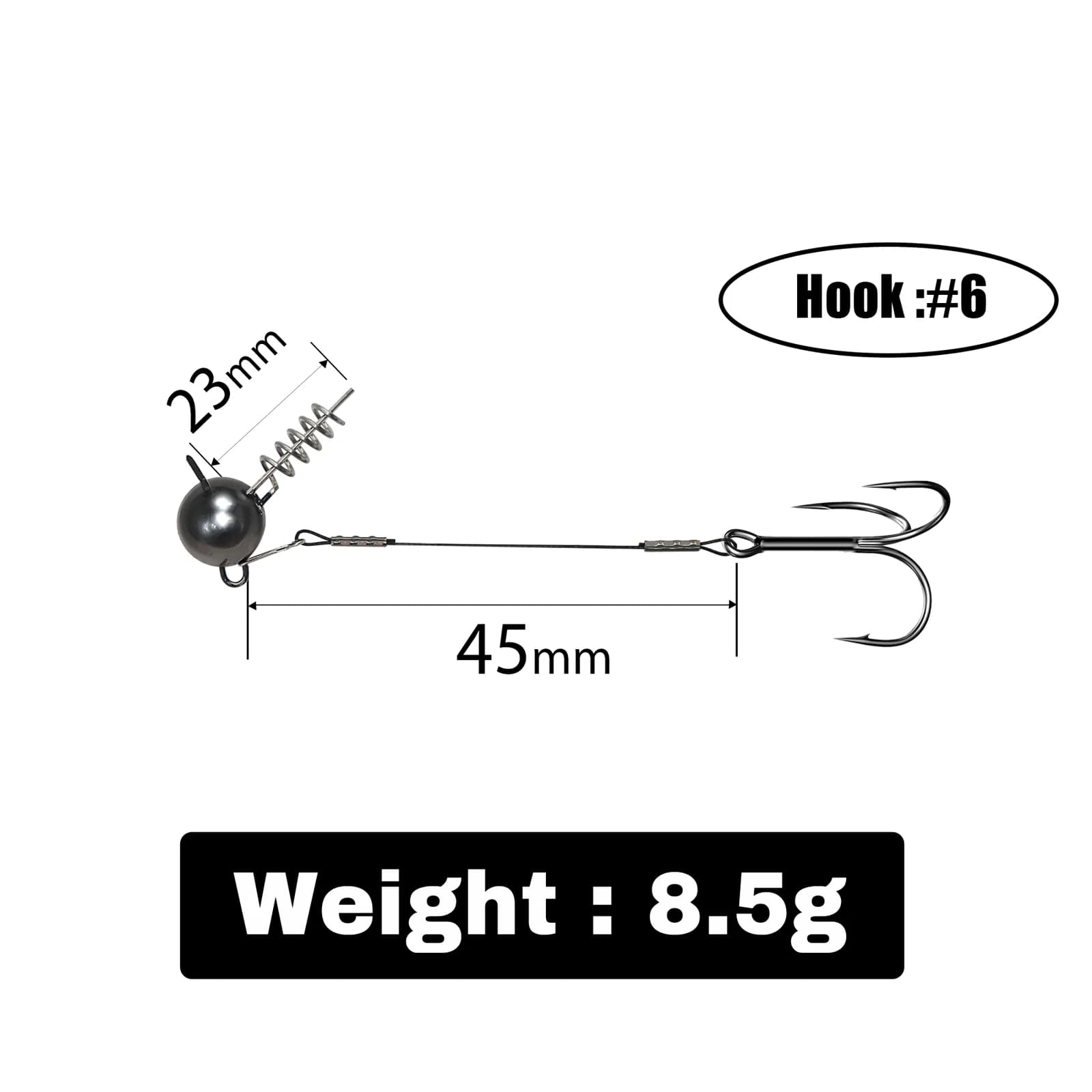 Jig Head Screwball com Anzol Triplo para Isca Artificial de Robalo