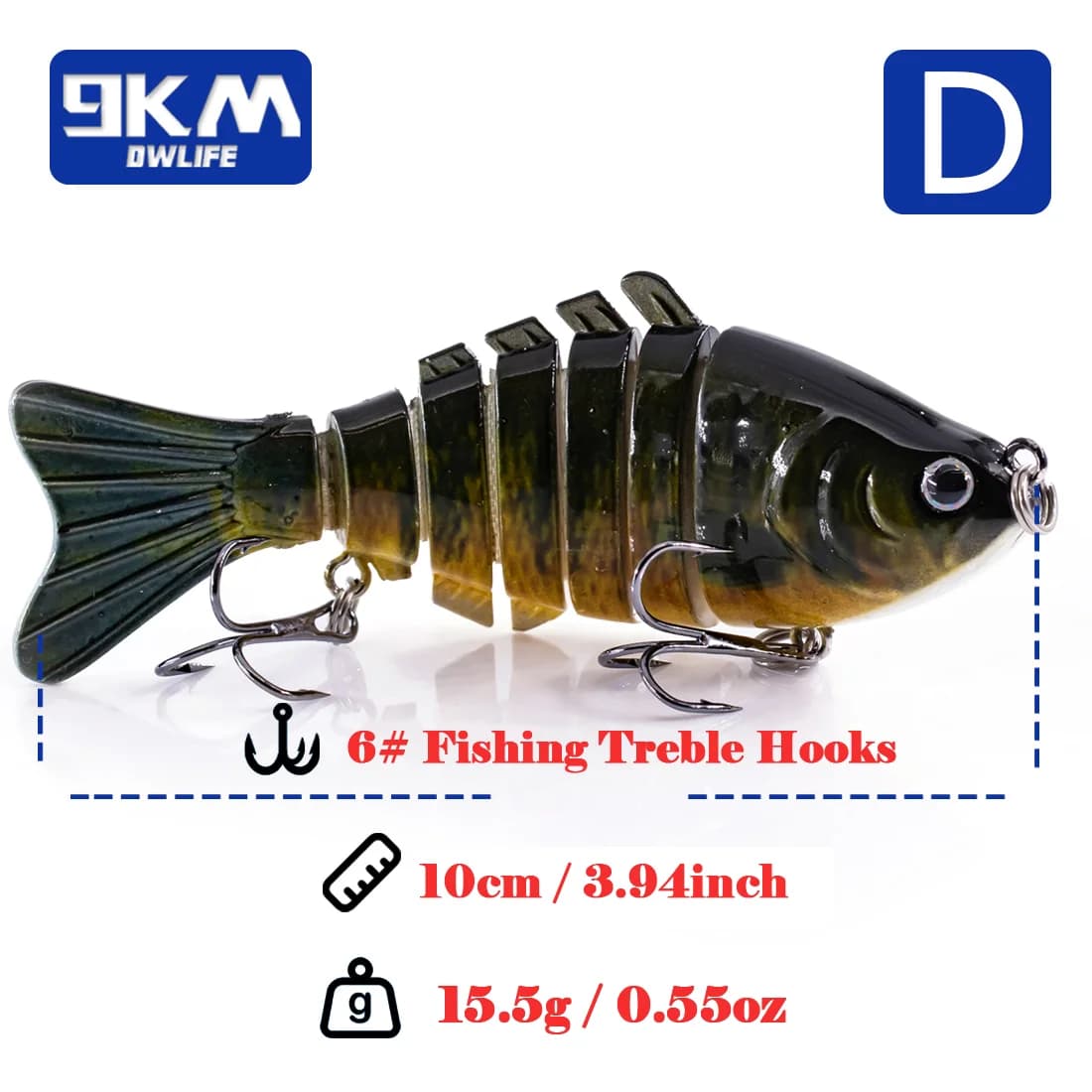 Isca Artificial Swimbait Multi-Jointed Slow Sinking 10cm