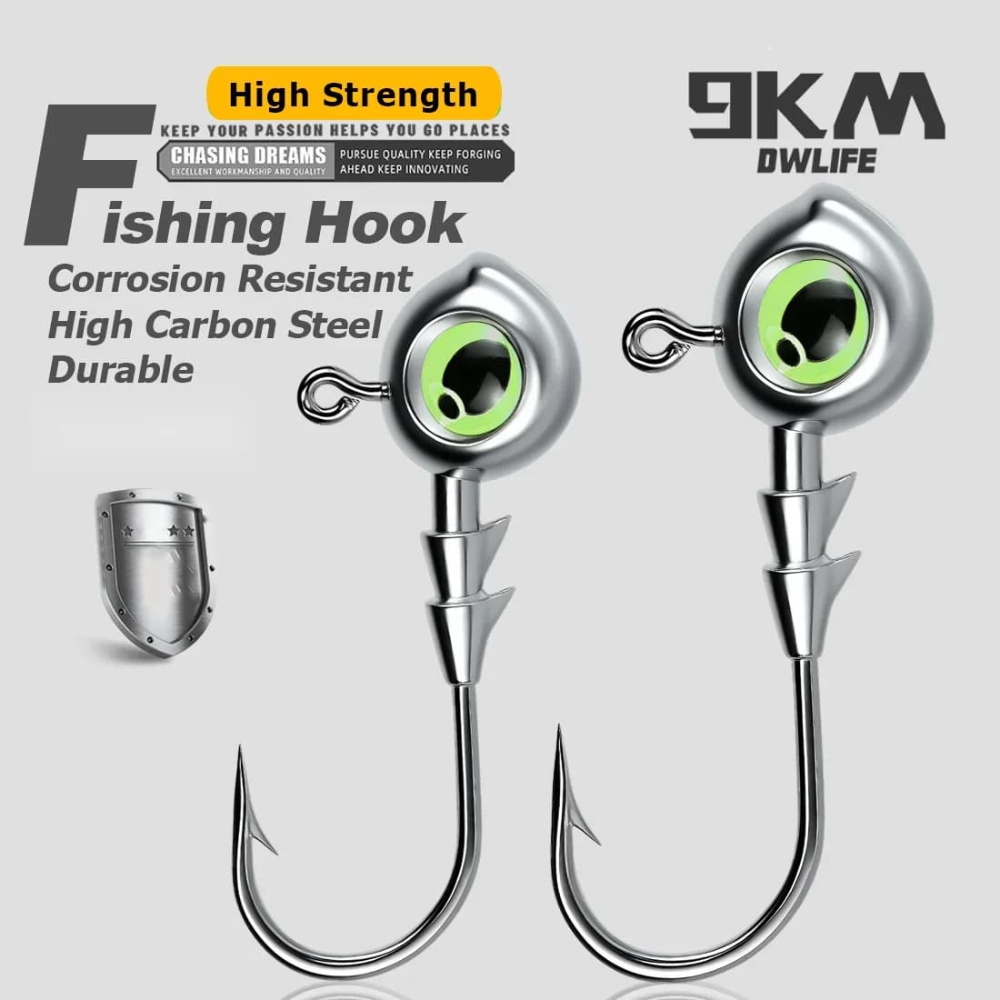 10Pcs Cabeças de Jig Luminosas, 3,5g-10g