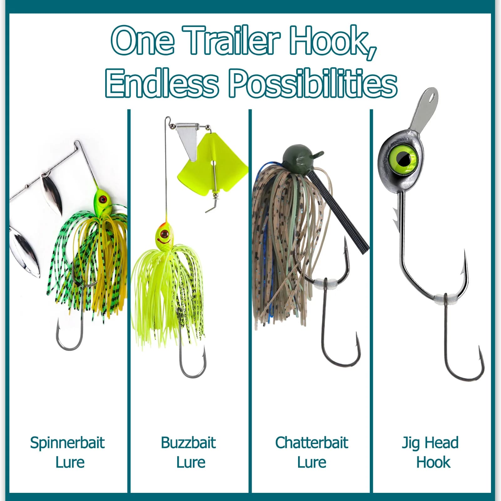 Anzóis Trailer para Spinnerbaits, 50-200pcs